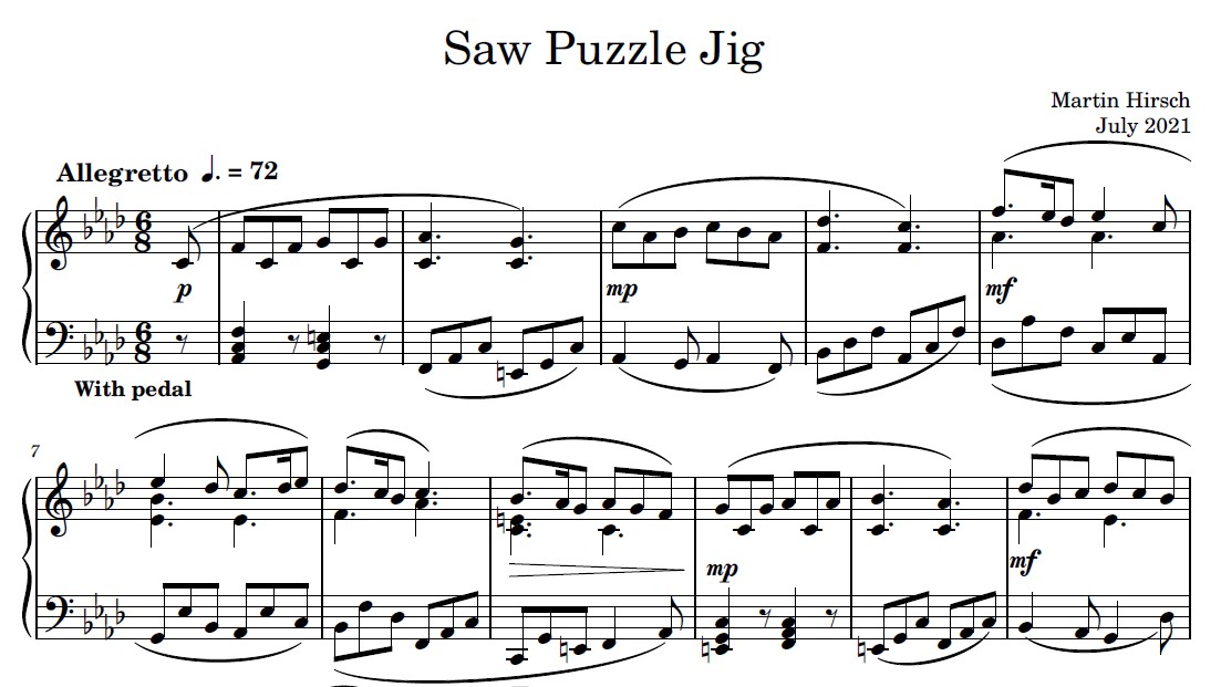 Saw Puzzle Jig - Piano Solo Saw Puzzle Jig - Piano Solo - Image 2