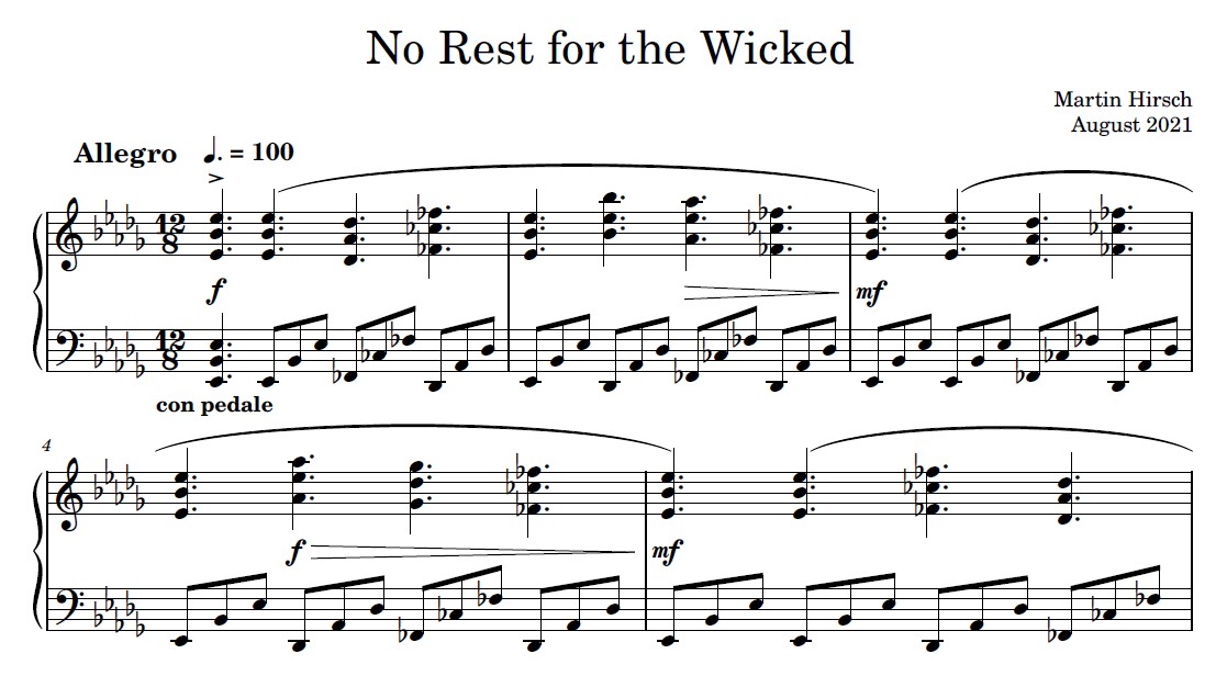 No Rest For The Wicked - Piano Solo No Rest For The Wicked - Piano Solo - Image 2