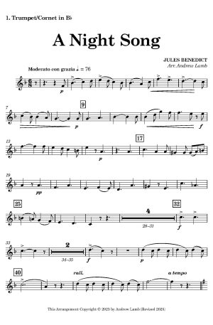 Jules BENEDICT | A Night Song | Brass Quartet