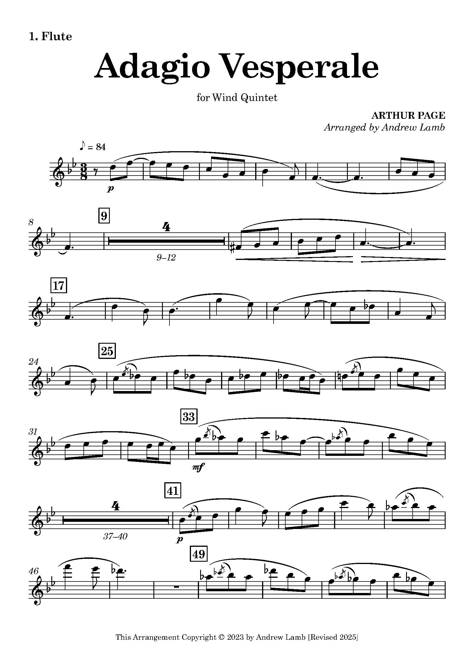 Arthur PAGE | Adagio Vesperale | Wind Quintet Arthur PAGE | Adagio Vesperale | Wind Quintet - Image 2