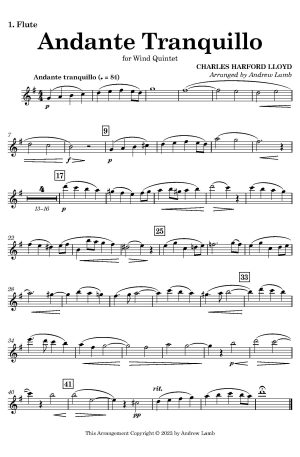 Andante Tranquillo (by Charles Harford Lloyd, arr. for Wind Quintet)