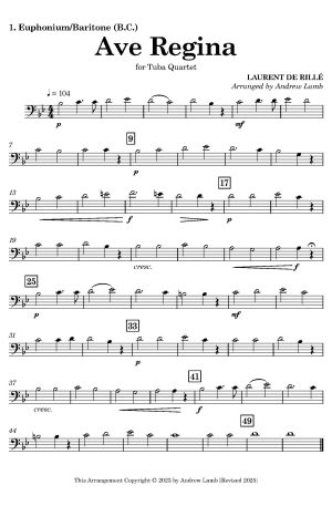 Laurent de Rillé | Ave Regina | Tuba Quartet