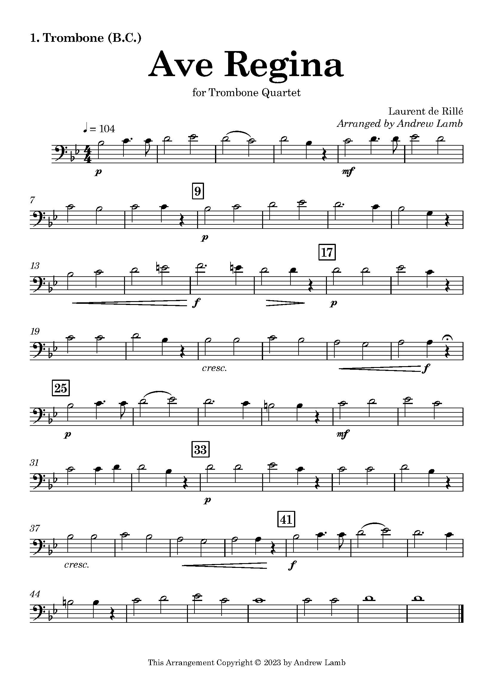 Ave Regina (for Trombone Quartet) - Image 2