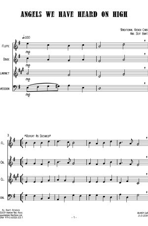 10 Christmas Songs for Woodwind Quartet: Second Edition