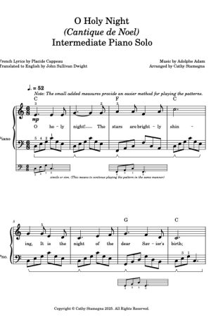 O Holy Night (Cantique de Noel) (Intermediate Piano Solo)