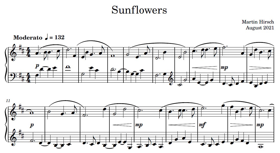 Sunflowers - Piano Solo - Image 2