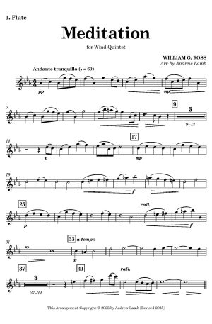 William Ross | Meditation | for Wind Quintet