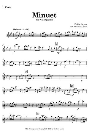 Philip HAYES | Minuet | Wind Quintet