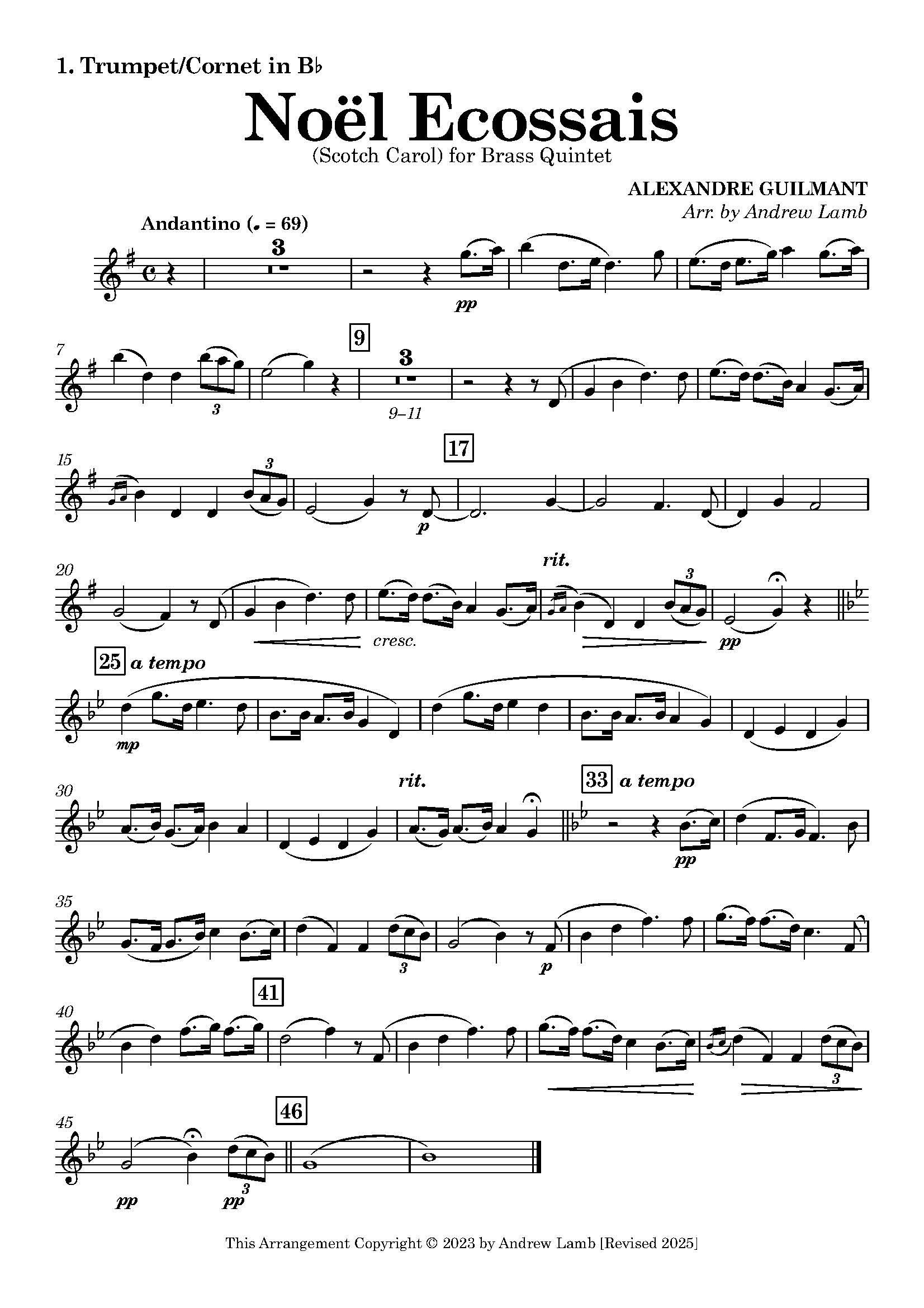 Alexandre Guilmant | Noël Ecossais (Scotch Carol) |for Brass Quintet - Image 2