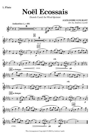 Alexandre Guilmant | Noël Ecossais (Scotch Carol) | for Wind Quintet