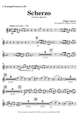 Filippo Capocci | Scherzo | for Brass Quintet