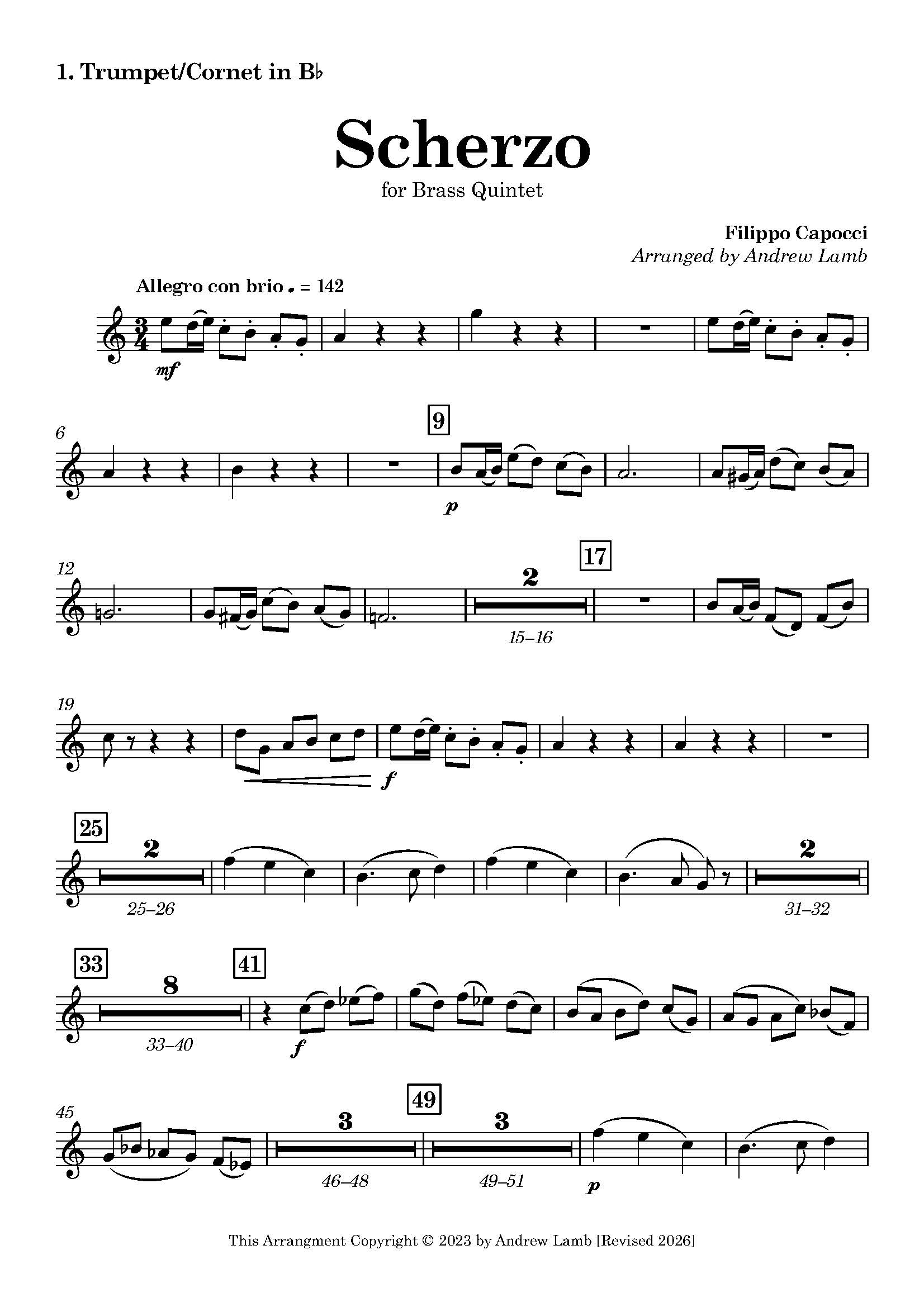 Filippo Capocci | Scherzo | for Brass Quintet - Image 2