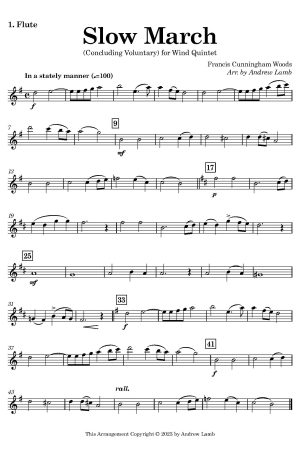 Francis Cunningham Woods | Slow March (Concluding March) | for Wind Quintet