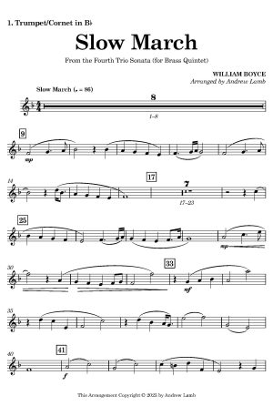 Slow March (from the Fourth Trio Sonata) [arr. for Brass Quintet]