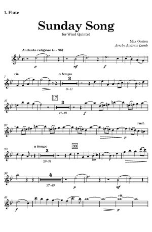 Max Oesten | Sunday Song | for Wind Quintet