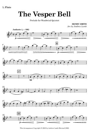 Henry Smith | The Vesper Bell | for Wind Quintet