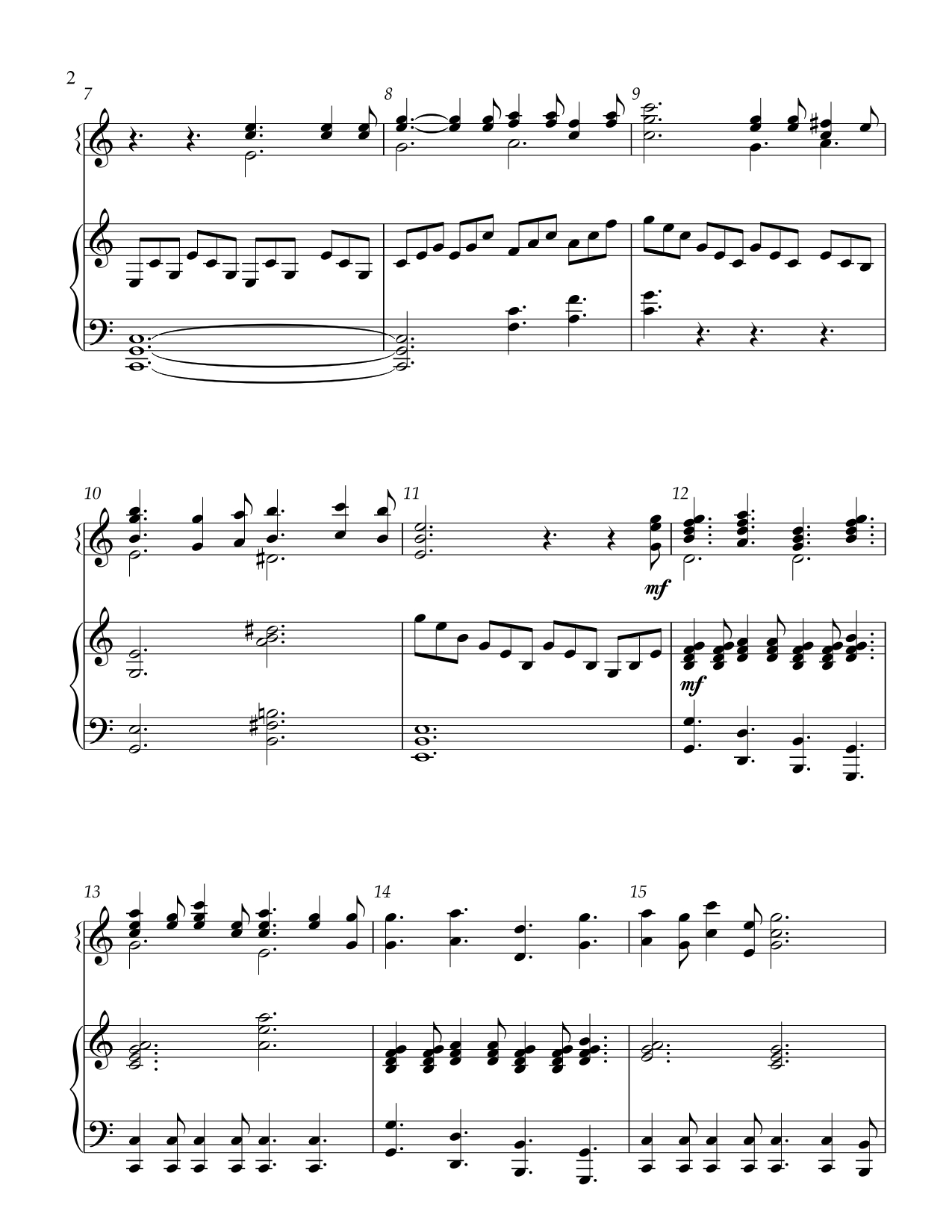 O Holy Night (2 octave handbells and piano accompaniment) - Image 3