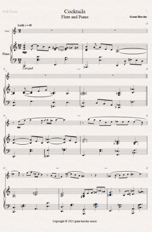Cocktails. For Flute and Piano.