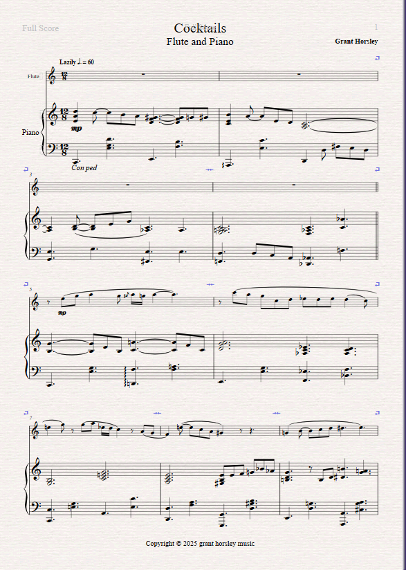 Cocktails. For Flute and Piano. - Image 2