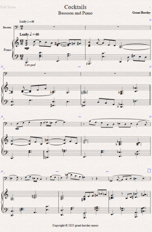 Cocktails. For Bassoon and Piano.