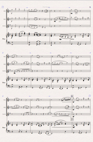 Night in El Beso Mixed Ensemble- (2 Flutes Bass Clarinet and Piano)