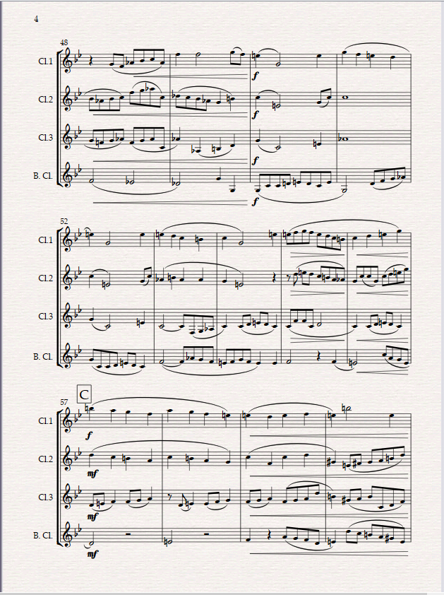 Aria. For Clarinet Quartet (3 Bb Clarinets and Bass Clarinet). - Image 3