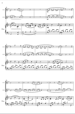 Footprints in the sand. For Clarinet Duet and Piano.