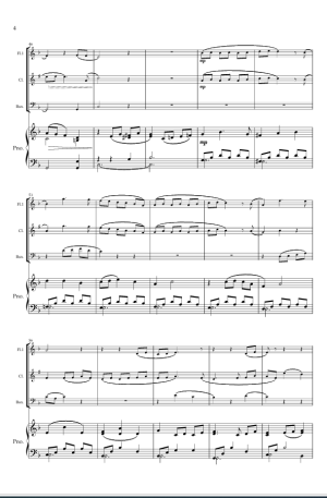 Footprints in the sand. For Wind Trio and Piano. (Flute, Clarinet Bassoon)