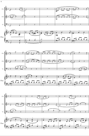 Footprints in the sand. For Mixed quartet (2 Flutes, Cello and Piano).