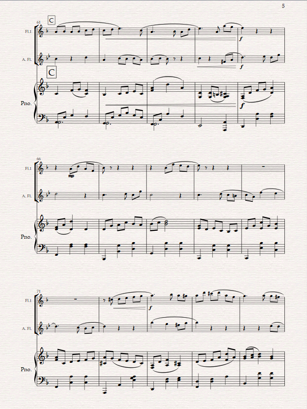 Footprints in the sand. For Flute, Alto Flute and Piano - Image 3
