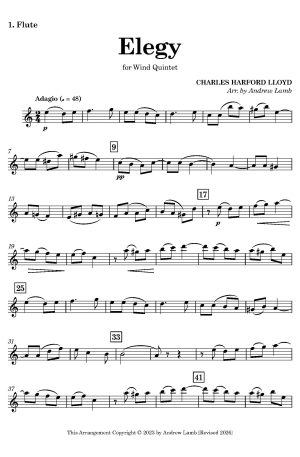 Elegy (by Charles Lloyd, arr. Wind Quintet)