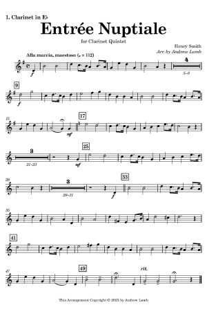 Henry Smith | Entrée Nuptiale | for Clarinet Quintet