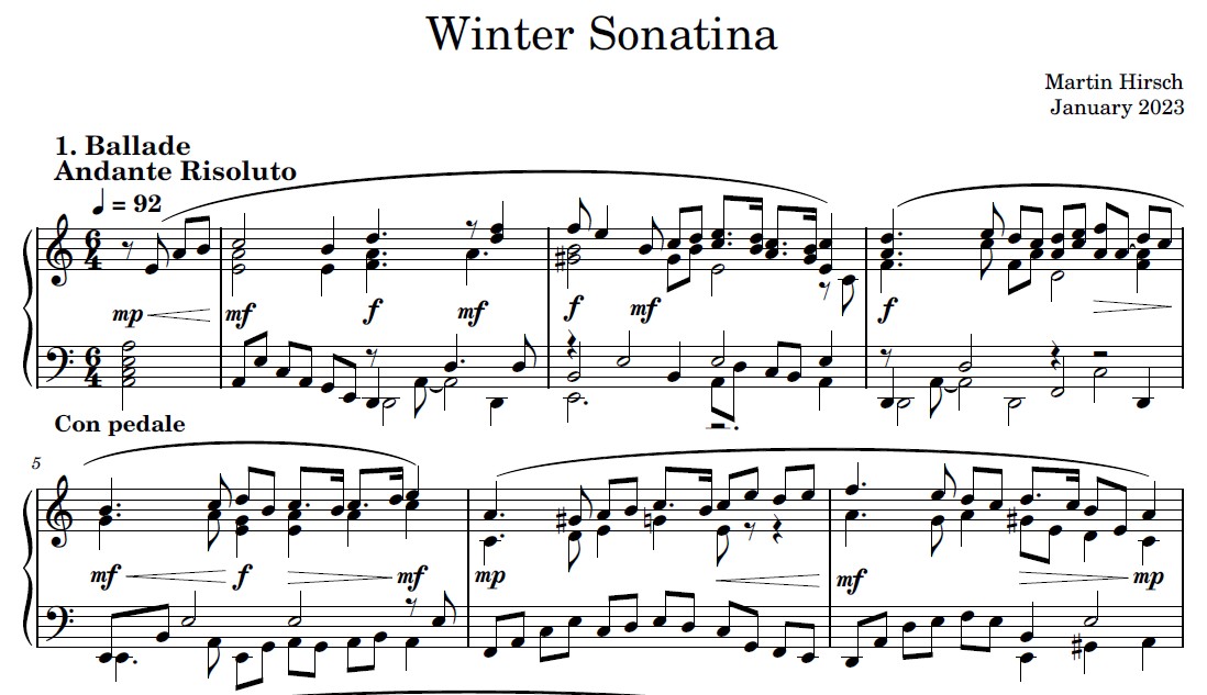 Winter Sonatina - Piano Solo - Image 2