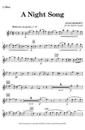 Jules Benedict | A Night Song | for Double-Reed Quartet