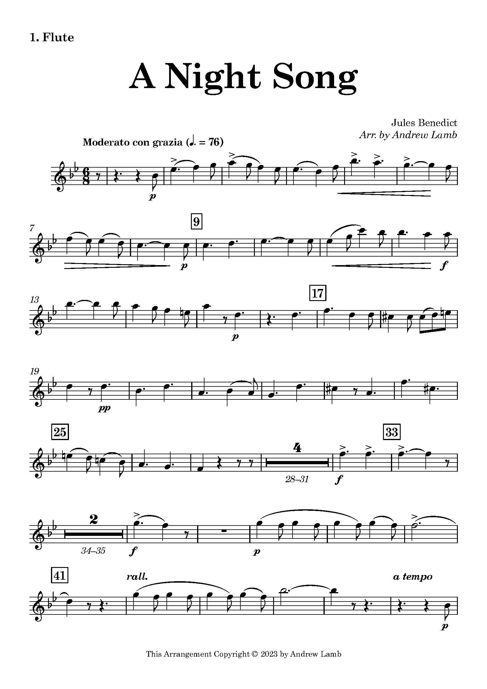 Jules Benedict | A Night Song | for Wind Quartet - Image 2