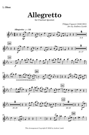 Filippo Capocci | Allegretto | for Double-Reed Quintet
