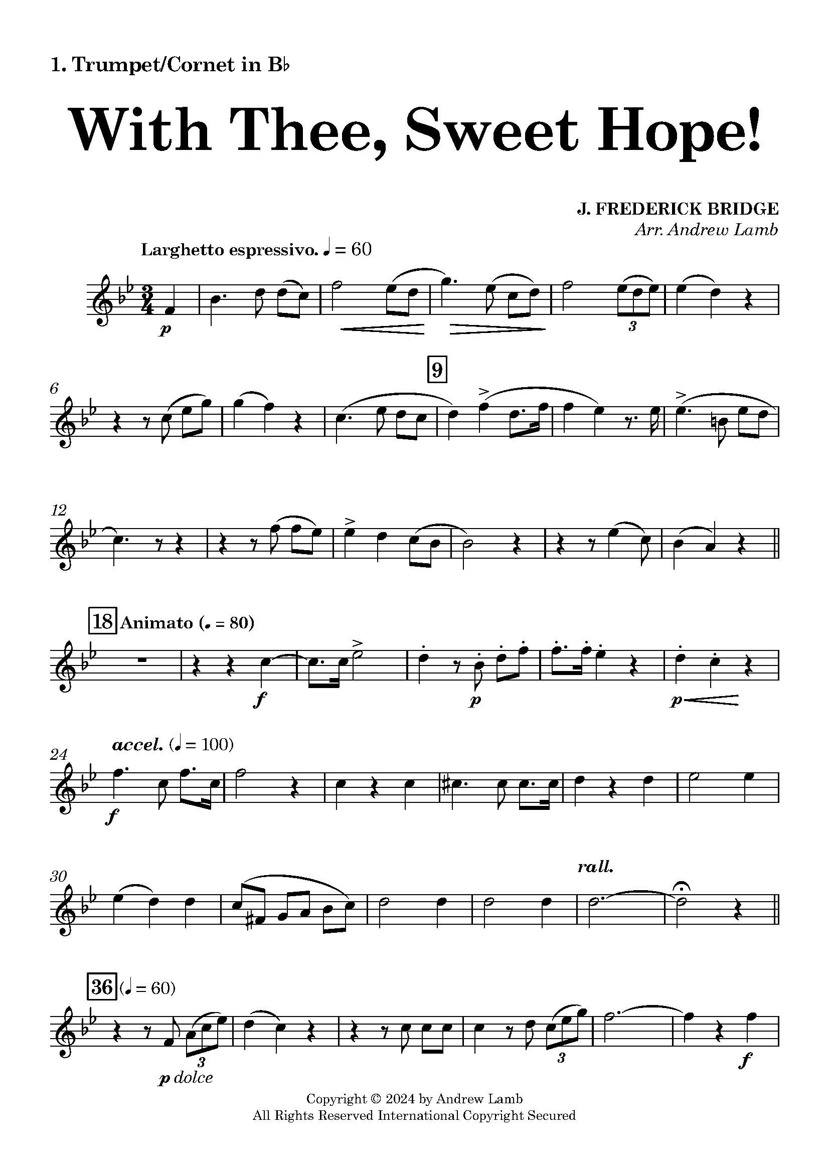 J. Frederick Bridge | With Thee, Sweet Hope! | for Brass Quintet - Image 2