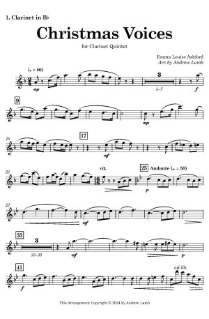Emma Louise Ashford | Christmas Voices | for Clarinet Quintet