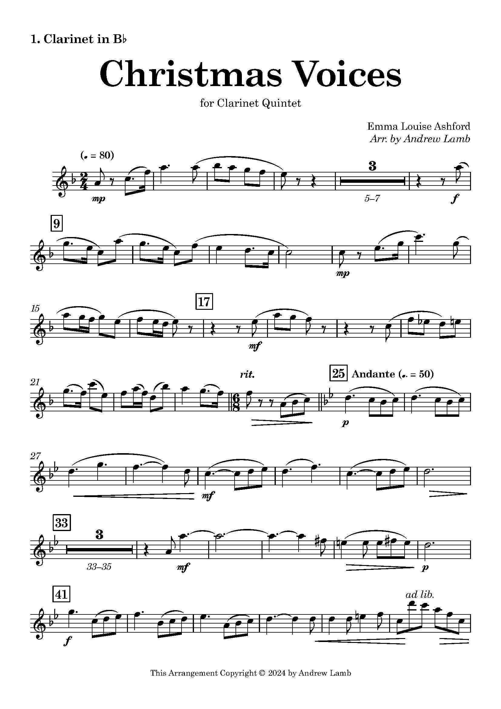 Emma Louise Ashford | Christmas Voices | for Clarinet Quintet - Image 2