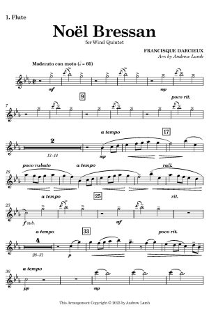 Francisque Darcieux | Noël Bressan | for Wind Quintet