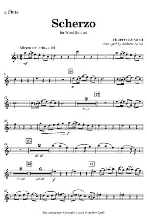 Filippo Capocci | Scherzo | for Wind Quintet