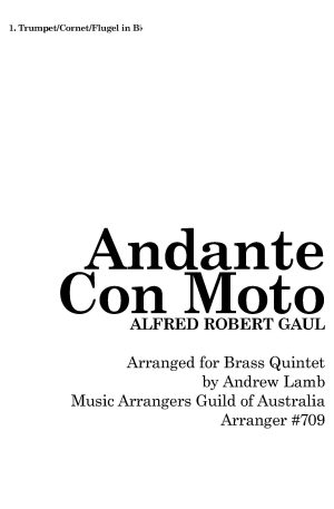 Alfred Robert Gaul | Andante Con Moto (arr. for Brass Quintet)