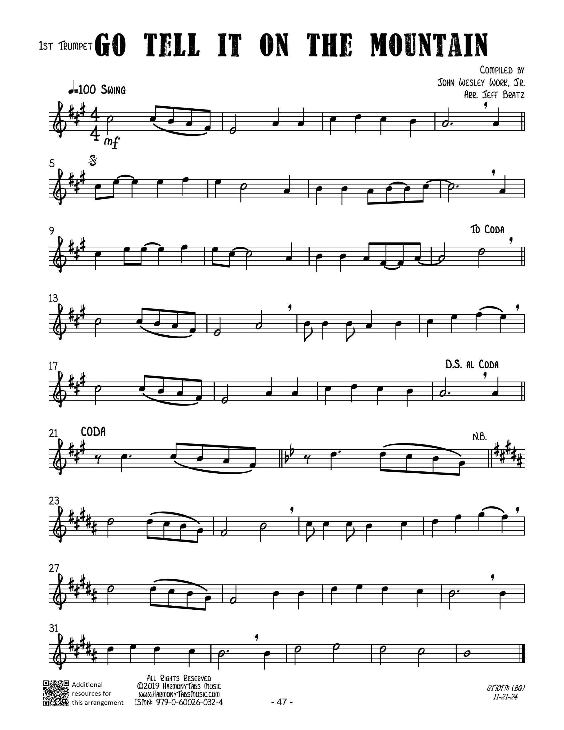 Go Tell It On The Mountain (Brass Quartet) - Image 3