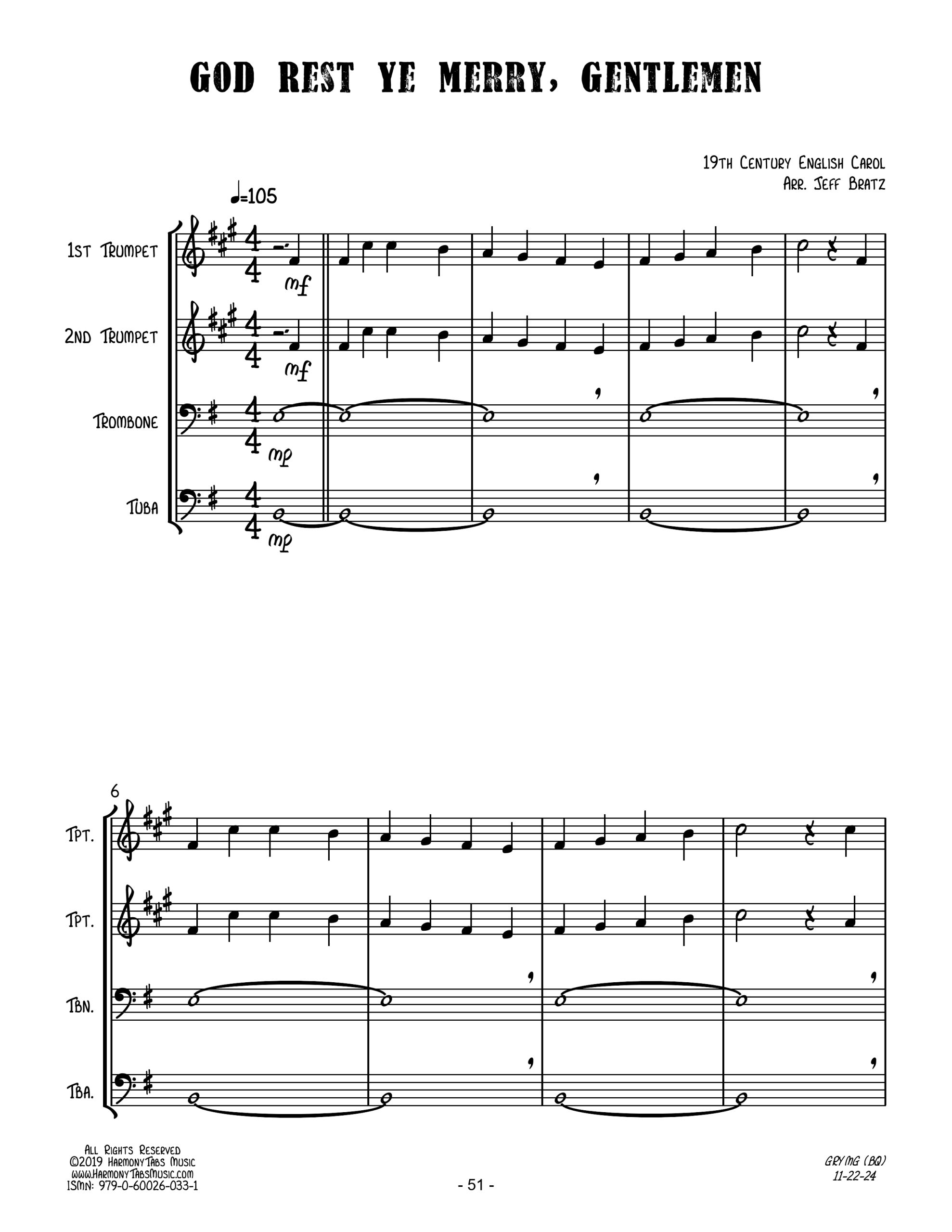 God Rest Ye Merry, Gentlemen (Brass Quartet)