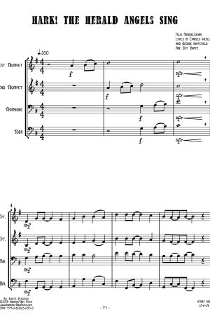 Hark! The Herald Angels Sing (Brass Quartet)