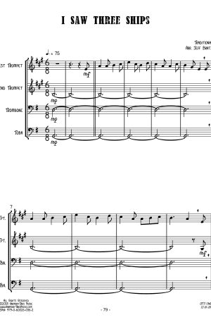 I Saw Three Ships (Brass Quartet)