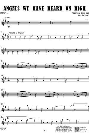 Angels We Have Heard On High (Clarinet Quartet)