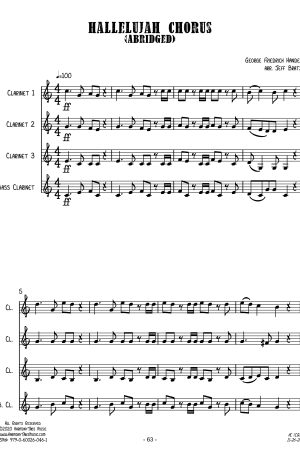Hallelujah Chorus (Abridged) (Clarinet Quartet)