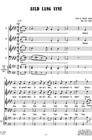 Auld Lang Syne (SATB A Cappella)