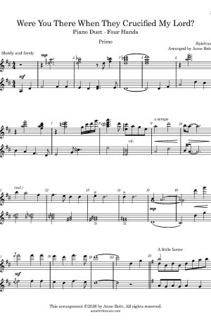 Were You There When They Crucified My Lord? (piano duet)